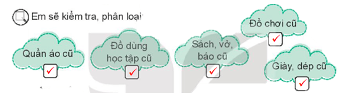 Vở bài tập Hoạt động trải nghiệm lớp 3 Tuần 7 trang 17, 18: Ứng xử với đồ cũ, Phân loại đồ cũ  | Kết nối tri thức