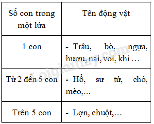 Vở bài tập Khoa học lớp 5 Bài 59: Sự sinh sản của thú | Giải VBT Khoa học 5