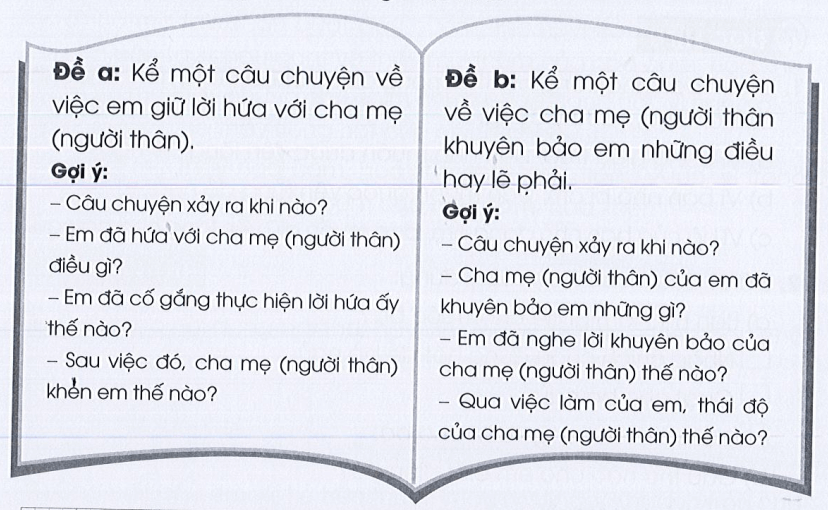 Kể chuyện em và người thân trang 33 Vở bài tập Tiếng Việt lớp 3 Tập 1 | Cánh diều