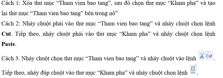 Vở bài tập Tin học lớp 3 trang 43, 44, 45 Bài 3: Em tập thao tác với thư mục | Cánh diều