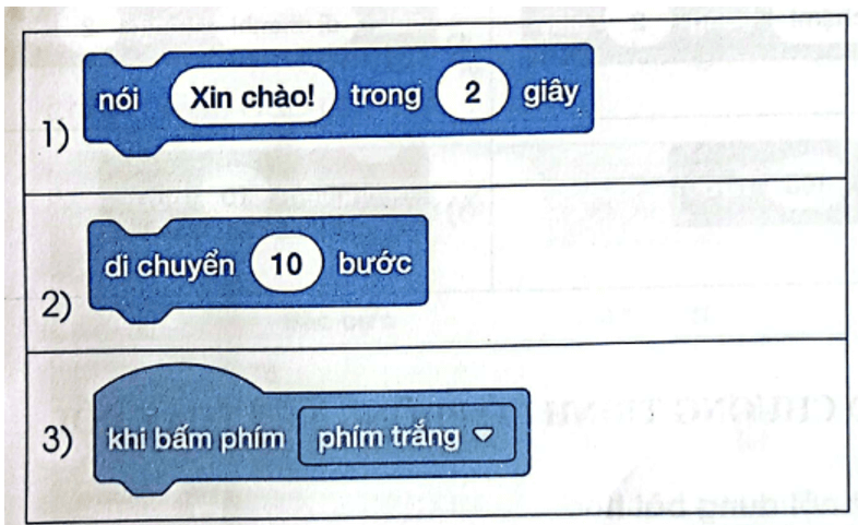 Vở bài tập Tin học lớp 4 Cánh diều Bài 2: Tạo chương trình Scratch đầu tiên