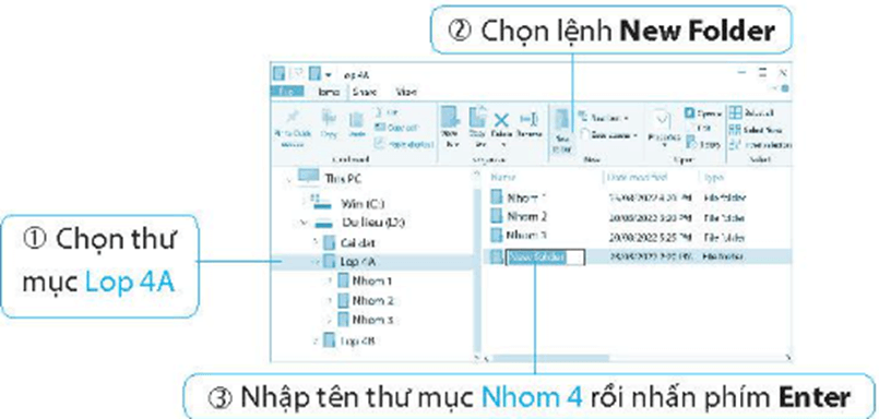 Vở bài tập Tin học lớp 4 Kết nối tri thức Bài 5: Thao tác với tệp và thư mục