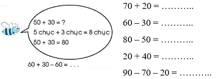 Vở bài tập Toán lớp 1 trang 26 Các phép tính dạng 30 + 20, 50 - 20 | Chân trời sáng tạo