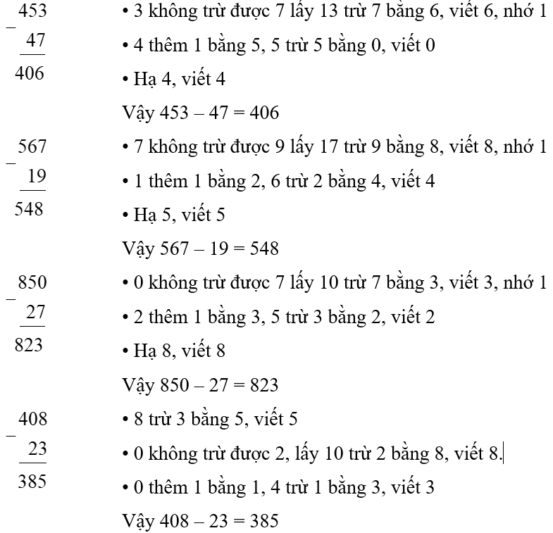 Vở bài tập Toán lớp 2 Cánh diều Bài 86: Phép trừ (có nhớ) trong phạm vi 1000 (trang 73)