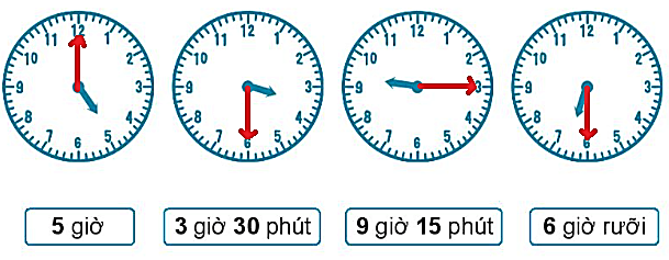 Giải vở bài tập Toán lớp 2 Tập 2 trang 30, 31, 32, 33, 34 Giờ, phút, xem đồng hồ - Chân trời sáng tạo