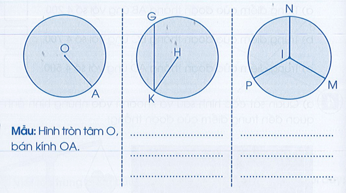 Vở bài tập Toán lớp 3 Cánh diều Tập 2 trang 22, 23 Bài 67: Hình tròn, tâm, đường kính, bán kính