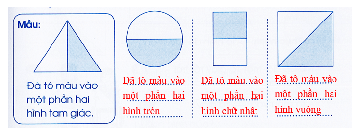 Vở bài tập Toán lớp 3 Cánh diều trang 55, 56 Bài 26: Một phần hai, một phần tư