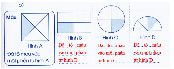 Vở bài tập Toán lớp 3 Cánh diều trang 55, 56 Bài 26: Một phần hai, một phần tư