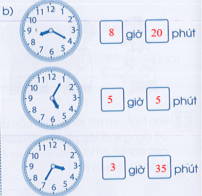 Vở bài tập Toán lớp 3 Cánh diều Tập 2 trang 36, 37, 38 Bài 73: Thực hành xem đồng hồ