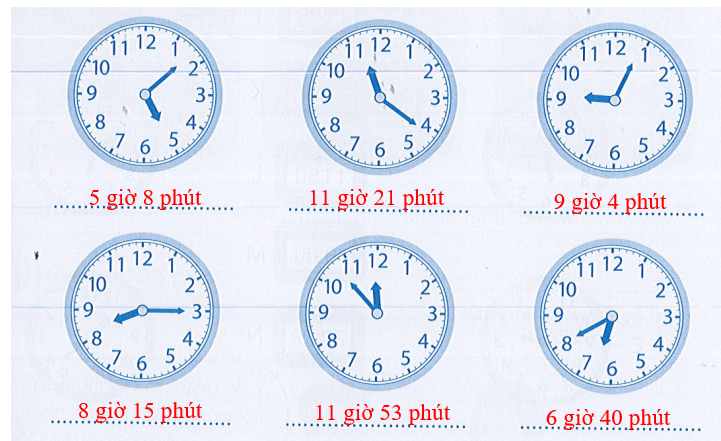 Vở bài tập Toán lớp 3 Cánh diều Tập 2 trang 39, 40, 41 Bài 74: Thực hành xem đồng hồ (Tiếp theo)