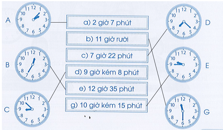 Vở bài tập Toán lớp 3 Cánh diều Tập 2 trang 39, 40, 41 Bài 74: Thực hành xem đồng hồ (Tiếp theo)