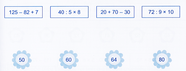 Vở bài tập Toán lớp 3 Cánh diều trang 83 Bài 42: Tính giá trị biểu thức số