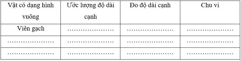 Vở bài tập Toán lớp 3 Tập 2 trang 41, 42 Chu vi hình vuông | Chân trời sáng tạo