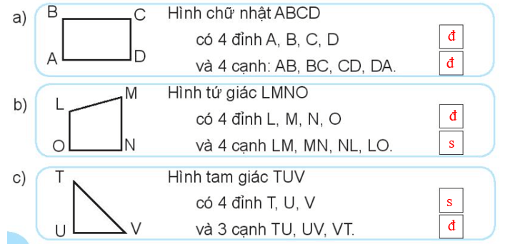 Vở bài tập Toán lớp 3 trang 24, 25 Hình tam giác. Hình tứ giác | Chân trời sáng tạo