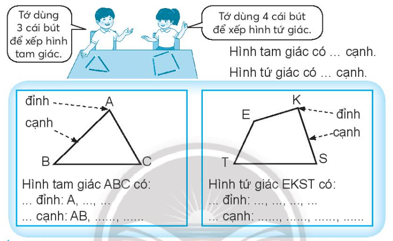 Vở bài tập Toán lớp 3 trang 24, 25 Hình tam giác. Hình tứ giác | Chân trời sáng tạo