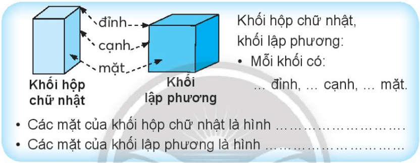 Vở bài tập Toán lớp 3 trang 26 Khối hộp chữ nhật. Khối lập phương - Chân trời sáng tạo