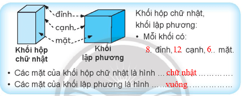 Vở bài tập Toán lớp 3 trang 26 Khối hộp chữ nhật. Khối lập phương - Chân trời sáng tạo