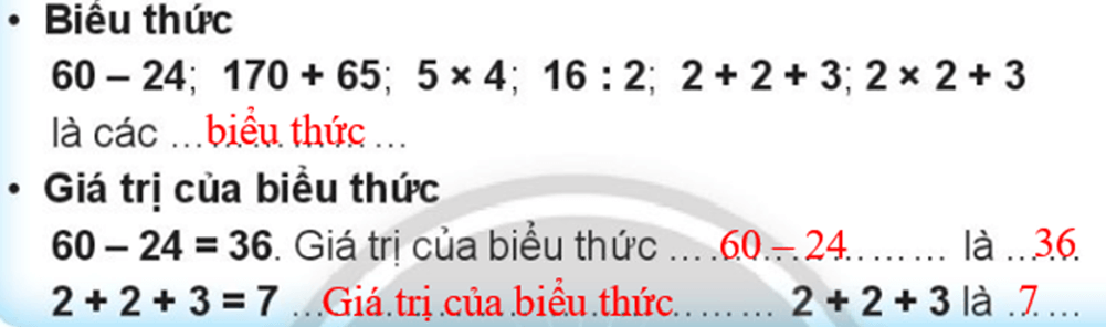 Vở bài tập Toán lớp 3 trang 33 Làm quen với biểu thức - Chân trời sáng tạo