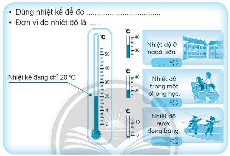 Vở bài tập Toán lớp 3 trang 83 Nhiệt độ. Đo nhiệt độ | Chân trời sáng tạo