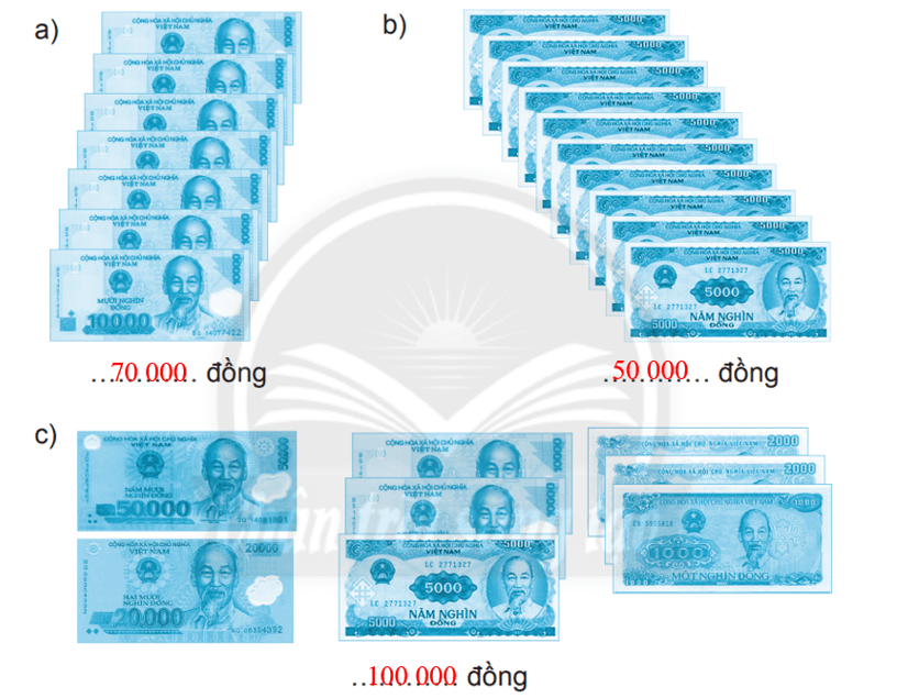 Vở bài tập Toán lớp 3 Tập 2 trang 79, 80, 81 Tiền Việt Nam | Chân trời sáng tạo 