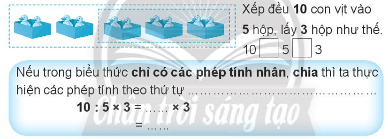 Vở bài tập Toán lớp 3 trang 34 Tính giá trị của biểu thức - Chân trời sáng tạo