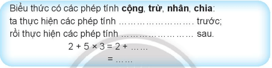 Vở bài tập Toán lớp 3 trang 35 Tính giá trị của biểu thức (tiếp theo) - Chân trời sáng tạo