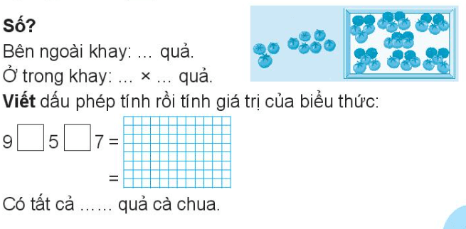 Vở bài tập Toán lớp 3 trang 35 Tính giá trị của biểu thức (tiếp theo) - Chân trời sáng tạo