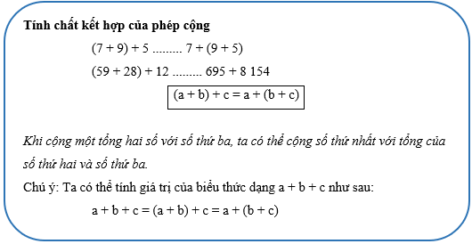 Vở bài tập Toán lớp 4 Chân trời sáng tạo Bài 13: Tính chất giao hoán, tính chất kết hợp của phép cộng