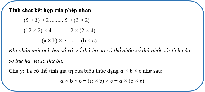 Vở bài tập Toán lớp 4 Chân trời sáng tạo Bài 14: Tính chất giao hoán, tính chất kết hợp của phép nhân