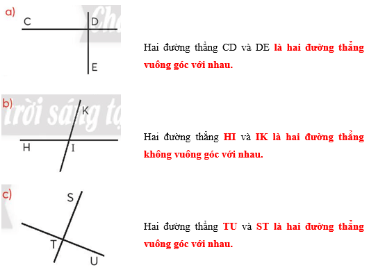 Vở bài tập Toán lớp 4 Chân trời sáng tạo Bài 31: Hai đường thẳng vuông góc