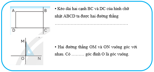 Vở bài tập Toán lớp 4 Chân trời sáng tạo Bài 31: Hai đường thẳng vuông góc