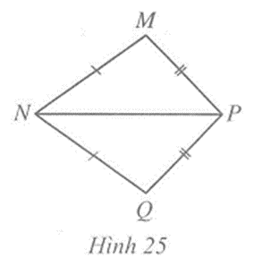 Cho hình 25 có MN = QN, MP = QP. Chứng minh góc MNP = góc QNP