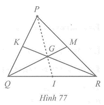 Cho tam giác PQR có hai đường trung tuyến QM và RK cắt nhau tại G