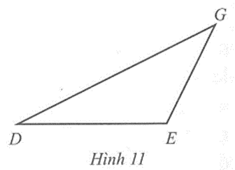 Cho tam giác DEG có E là góc tù. So sánh DE và DG