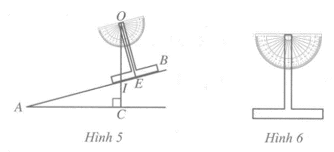 Hình 5 biểu diễn mặt cắt đứng của một đường lên dốc AB. Để đo độ dốc của con đường