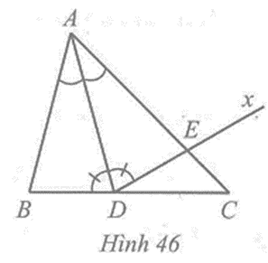 Cho tam giác ABC có góc B lớn hơn góc C. Tia phân giác góc BAC cắt BC tại điểm D