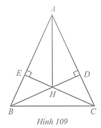 Cho tam giác ABC cân tại A có góc ABC = 70 độ, Hai đường thẳng BD và CE cắt nhau tại H
