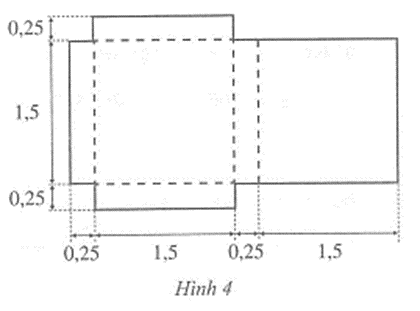 Cho miếng bìa có kích thước được mô tả như Hình 4