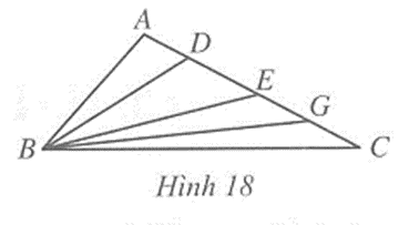 Cho tam giác ABC góc A tù. Trên cạnh AC lấy các điểm D, E, G sao cho D nằm giữa A và E