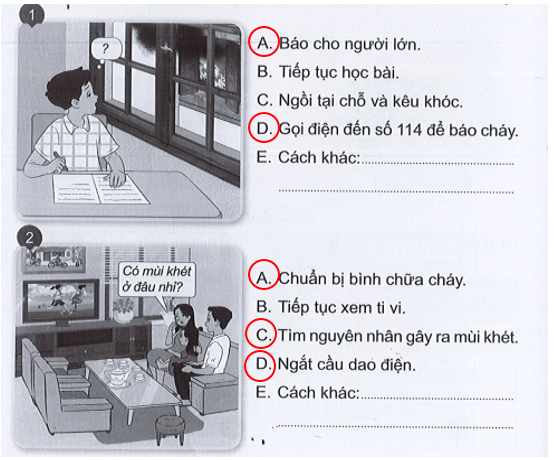 Vở bài tập Tự nhiên xã hội lớp 3 trang 8, 9, 10 Bài 3: Phòng tránh hoả hoạn khi ở nhà | Cánh diều