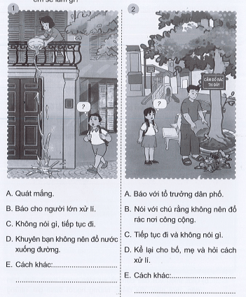 Vở bài tập Tự nhiên xã hội lớp 3 trang 11, 12, 13 Bài 4: Giữ vệ sinh xung quanh nhà ở | Cánh diều