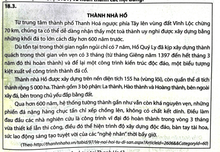 Thành được xây dựng trong thời gian bao lâu? Kĩ thuật xây dựng là gì? Điều đó có ý nghĩa như thế nào