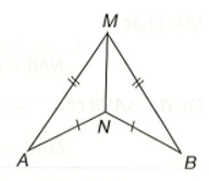 Trong hình vẽ sau, ta có AM = BM, AN = BN. Chứng minh rằng góc MAN = góc MBN