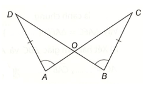 Cho hình vẽ dưới dây. Biết rằng AD = BC, góc DAC = góc CBD, O là giao điểm của AC và BD