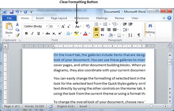 Font trong Word 2010