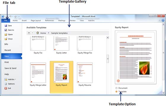 Template trong Word 2010